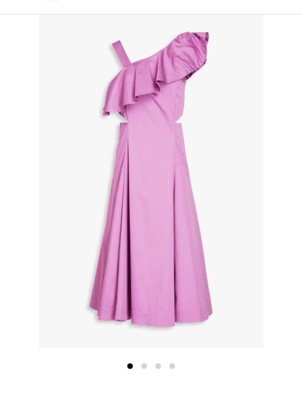 Veronica Beard One-Shoulder Ruffle Midi Dress - Lilac